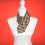Load image into Gallery viewer, Ascot Scarf In Designer Beige Plaid Print
