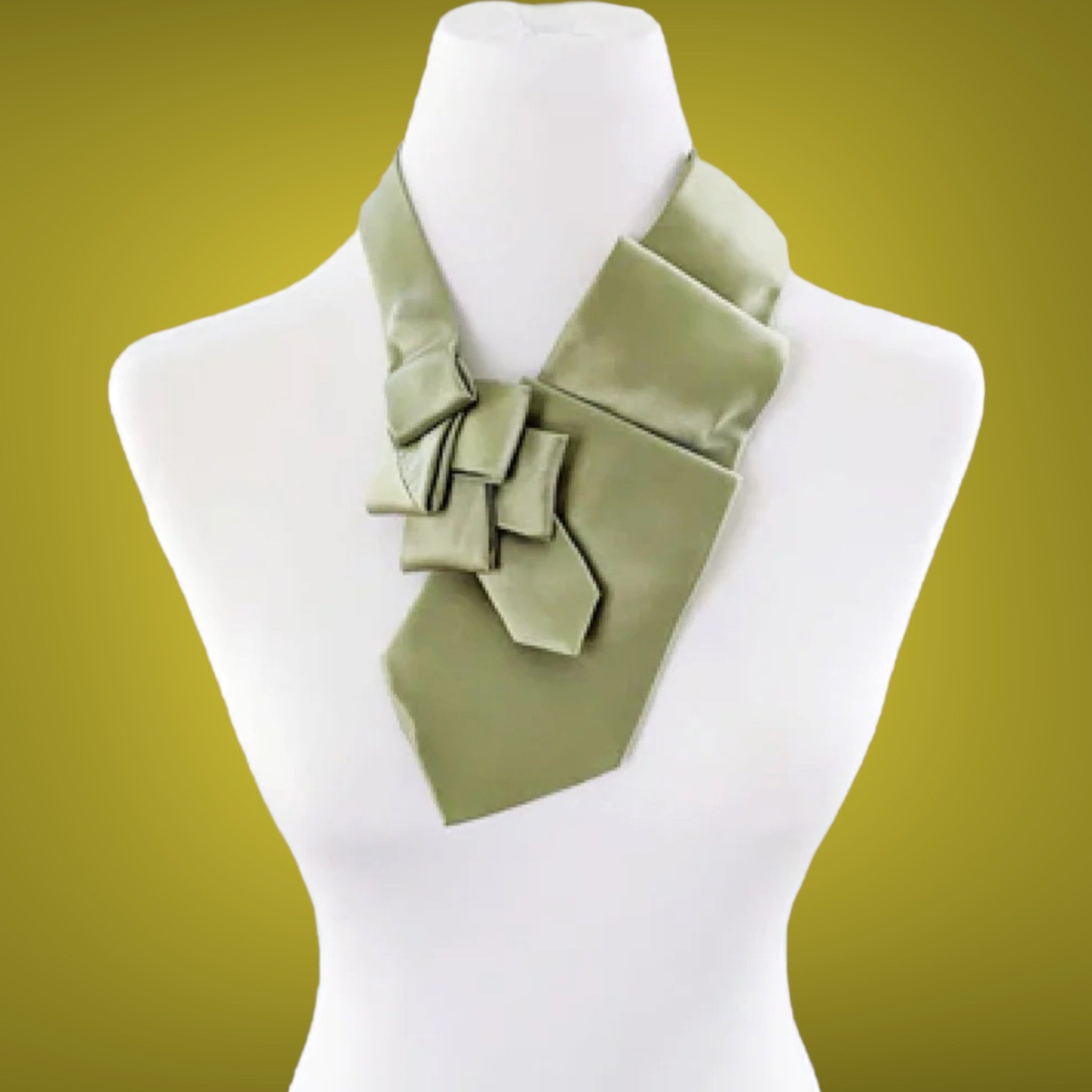 Women's Ascot Scarf In Solid Green.