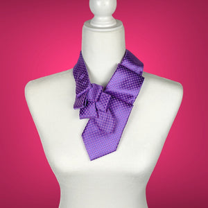 Women's Ascot Scarf In Purple With Geometric Print.