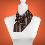 Load image into Gallery viewer, Women&#39;s Ascot Scarf In Chocolate Brown, Made From A Vintage Tie
