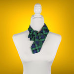 Load image into Gallery viewer, Ascot Scarf In A Navy And Green Tartan Print.

