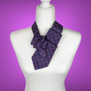 Women's Ascot Scarf In An Iridescent Purple With Floral Print