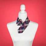 Load image into Gallery viewer, Ascot Scarf In A Navy And Red Tartan Print
