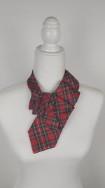 Load and play video in Gallery viewer, Ascot Scarf In A Red And Green Royal Stewart Tartan Print
