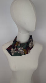 Load and play video in Gallery viewer, Ascot Scarf In A Leaves And Berries Print
