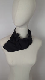 Load and play video in Gallery viewer, Women&#39;s Ascot Scarf In Solid Black.
