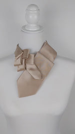 Load and play video in Gallery viewer, Ascot Scarf In A Solid Champagne.
