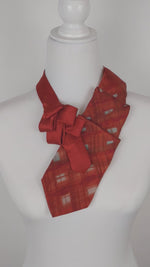 Load and play video in Gallery viewer, Ascot Scarf In A Red Tie Dye Print.
