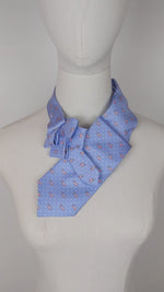 Load and play video in Gallery viewer, Ascot Scarf In A Pale Blue Whale Print.
