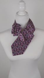 Load and play video in Gallery viewer, Ascot Scarf In Pink Geometric Print
