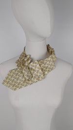 Load and play video in Gallery viewer, Ascot Scarf In Lemon With A Modern Geometric Print.
