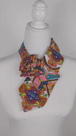 Load and play video in Gallery viewer, Ascot Scarf In Bold 1970&#39;s Retro Print
