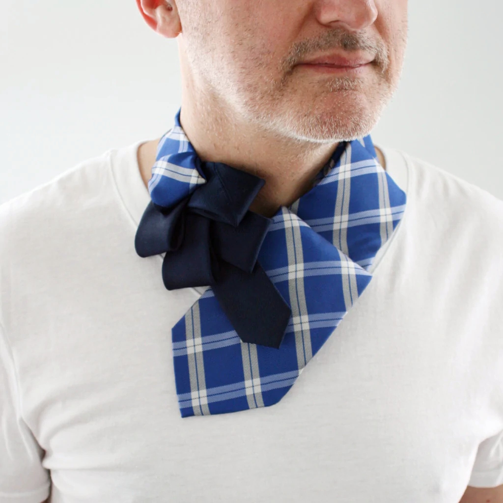 Men's Ascot In Blue And Navy.