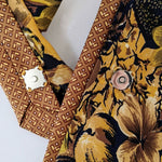 Load image into Gallery viewer, Double Ascot In A Mustard Floral Print.
