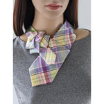 Load image into Gallery viewer, Ascot Scarf In Multi Colored Plaid Print.
