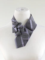 Load image into Gallery viewer, Women&#39;s Ascot Scarf In Lilac With A Striped Print.
