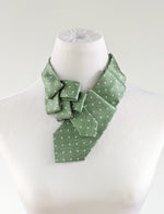 Load image into Gallery viewer, Women&#39;s Ascot Scarf In Green With A Foulard Print
