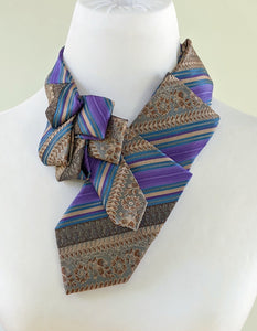 Ascot Scarf In Purple And Brown