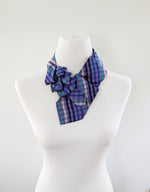 Load image into Gallery viewer, Purple Plaid Ascot Scarf
