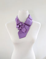 Load image into Gallery viewer, Women&#39;s Ascot Scarf In Purple With Geometric Print.
