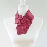 Load image into Gallery viewer, Women&#39;s Ascot Scarf In Red With Polka Dot Print.
