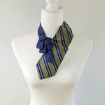 Load image into Gallery viewer, Women&#39;s Ascot Scarf In Green And Blue With A Striped Print
