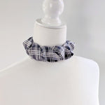Load image into Gallery viewer, Structured Choker In Silver Grey Plaid
