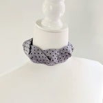 Load image into Gallery viewer, Structured Grey Choker With Black Polka Dots
