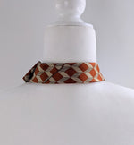 Load image into Gallery viewer, Ascot Scarf In Terracotta And Gold Geometric Print
