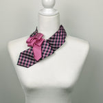 Load image into Gallery viewer, Women&#39;s Skinny Ascot Scarf In Pink Buffalo Plaid Print.
