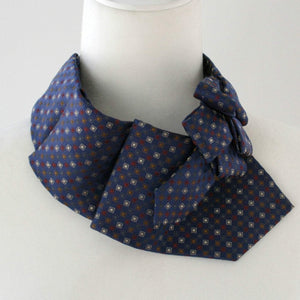women's blue ascot scarf