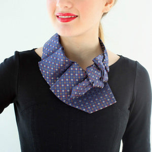 women's blue ascot scarf