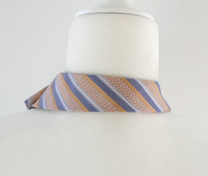 Women's Ascot Scarf In Pastels With Diagonal Stripes.