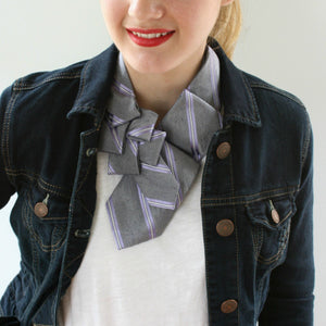 women's ascot scarf in lilac