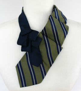 women's blue ascot with green stripes