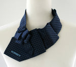 Load image into Gallery viewer, Women&#39;s Ascot Scarf In Navy Blue With A Polka Dot Print.
