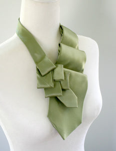 Women's Ascot Scarf In Solid Green.