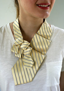 close up modeled  view of necktie ascot
