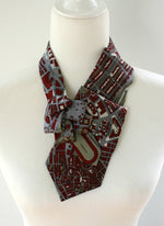 Load image into Gallery viewer, Women&#39;s Ascot Scarf Made From Necktie With Boston Map Print.
