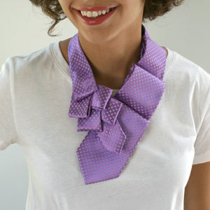 women's ascot scarf purple