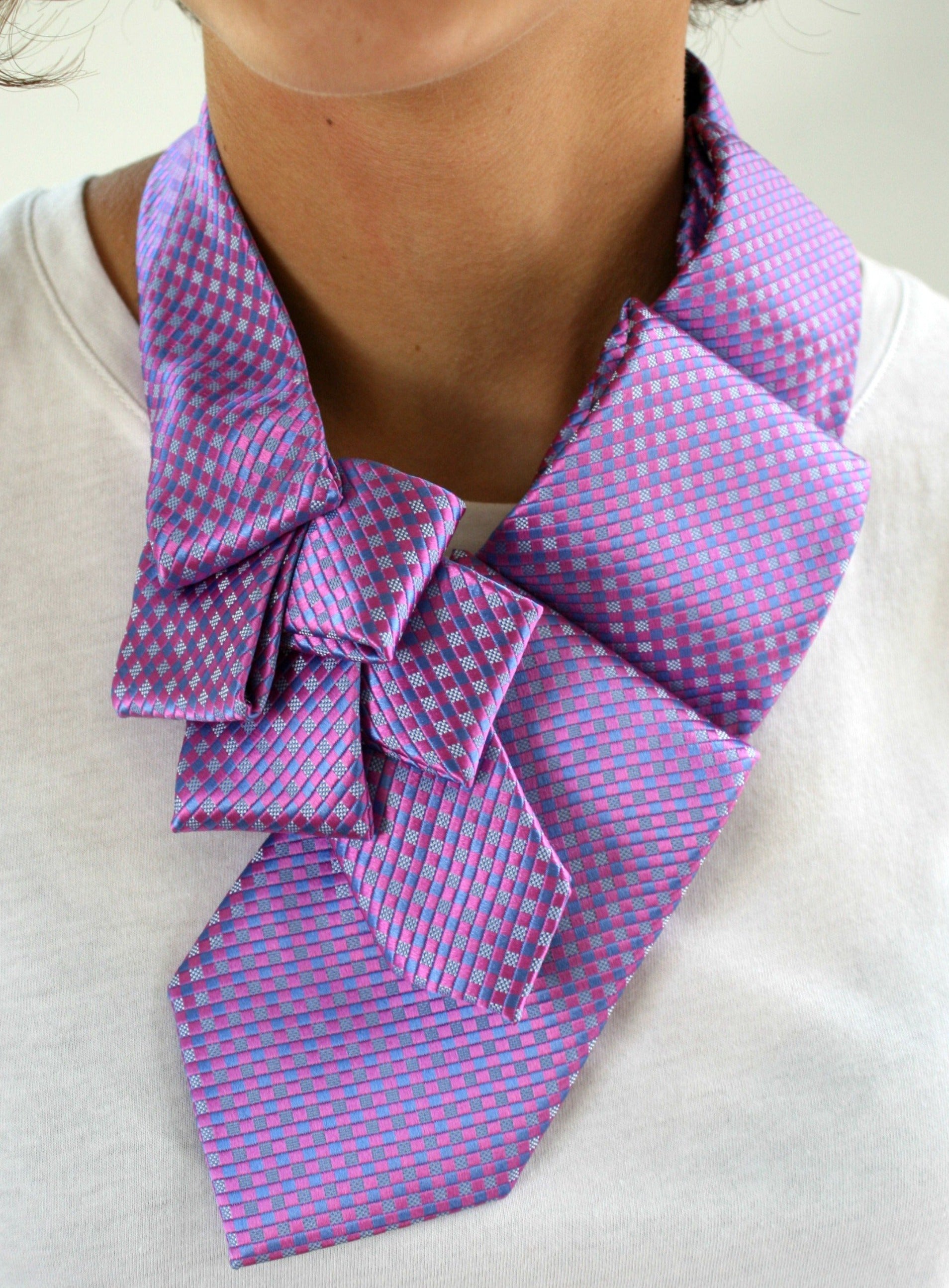 purple and blue ascot scarf