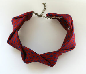 top view of red adjustable choker