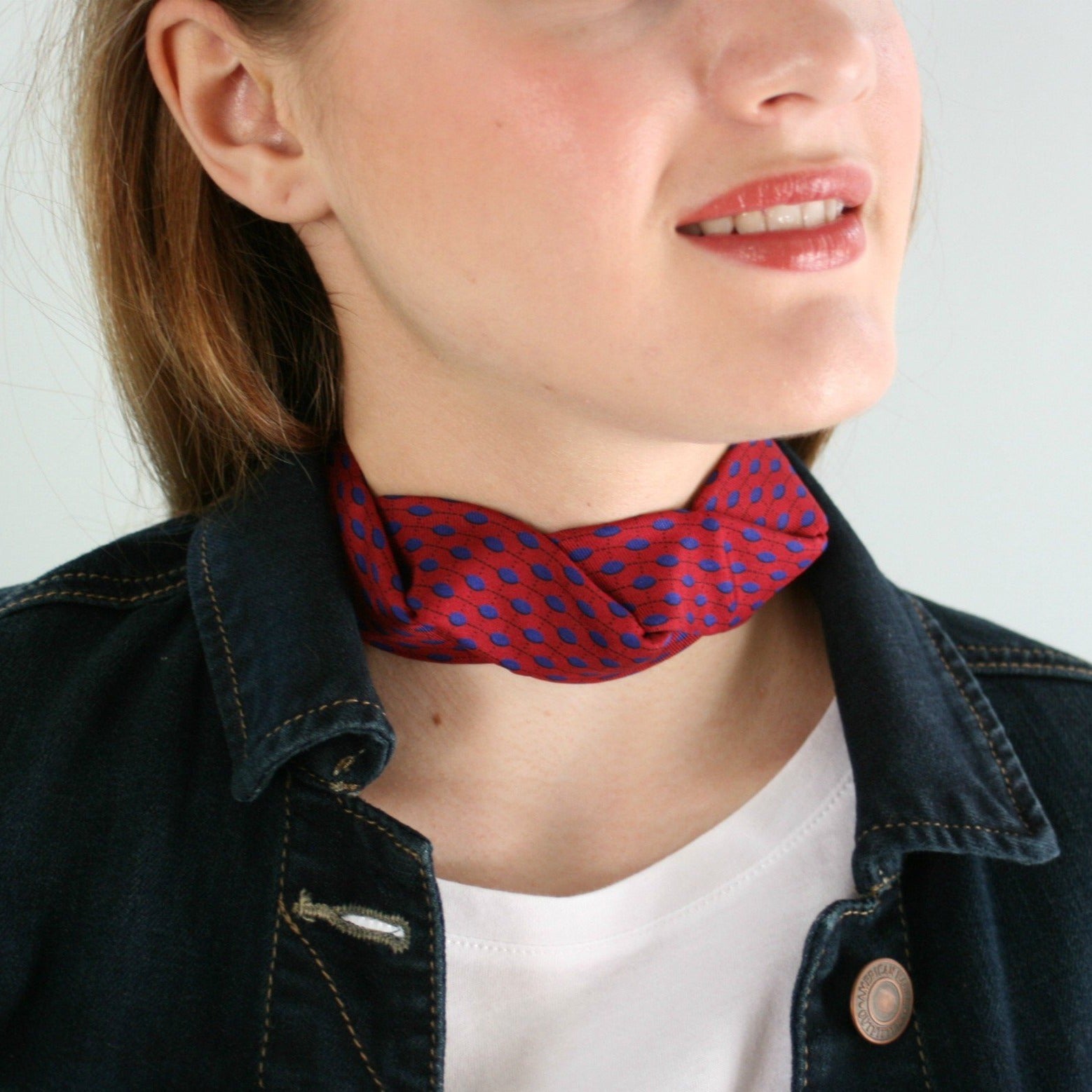 red structured choker