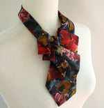 Load image into Gallery viewer, red and grey floral ascot
