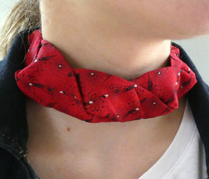 red choker made from vintage tie