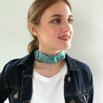 Load image into Gallery viewer, teal silk choker
