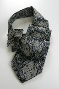 navy and silver ascot