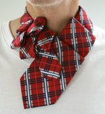 Load image into Gallery viewer, Red Plaid Ascot Scarf
