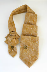 Load image into Gallery viewer, gold ascot made from a vintage tie
