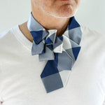 Load image into Gallery viewer, Men&#39;s Ascot With Blue Gingham Print
